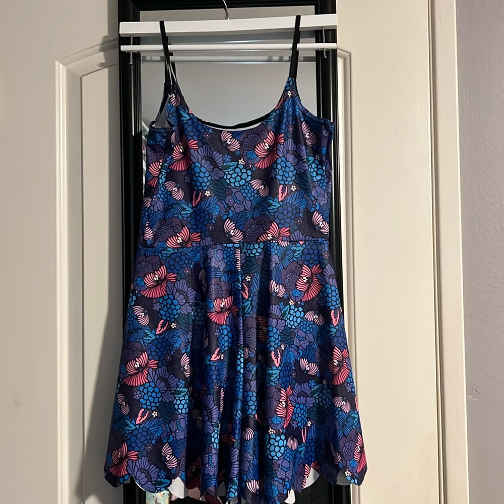 Blackmilk clothing night garden strappy playsuit romper scalloped hem